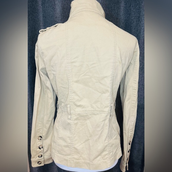Divided Cream Button-Up Military Style Jacket Size 8 - Picture 9 of 14